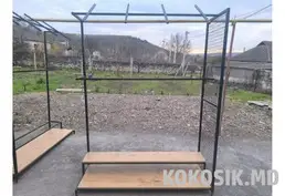Стойка для одежды (2 м x 1.6 м, Металл и дерево)