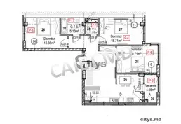 Apartament cu 3 camere, 94m², T.Vladimirescu, Autorul Tarasova Inna